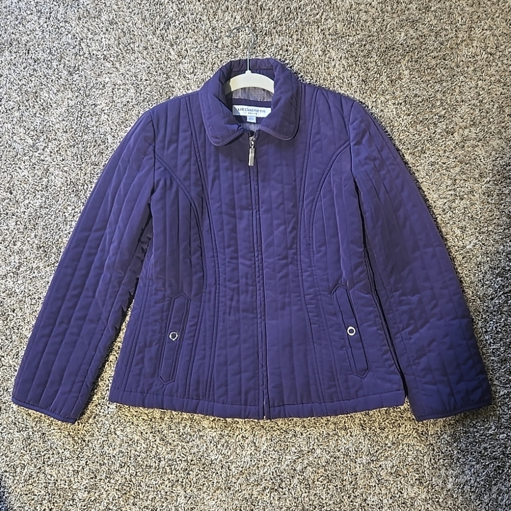 Liz Claiborne Purple Quilted Small Petite Ladies Jacket